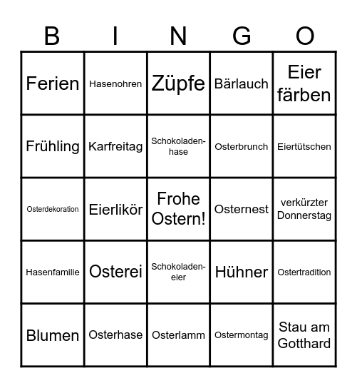 Oster-Bingo VF Bingo Card