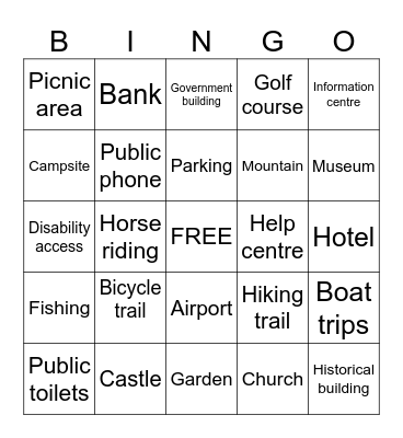 Map Symbols Bingo Card