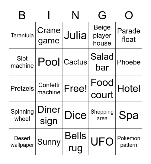 Las Vegas ACNH Bingo Card