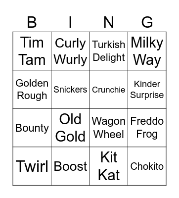 Trents Bingo Card