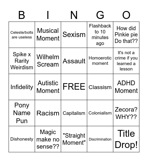 MLP Bingo Card