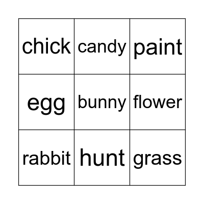 Easter FUN! Bingo Card