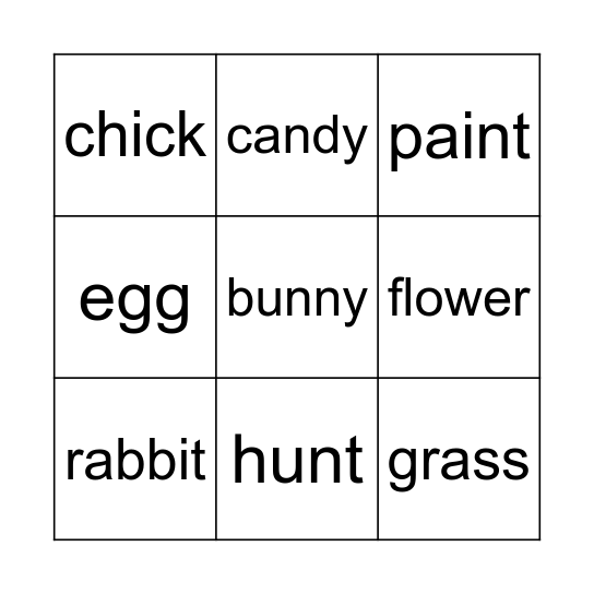Easter FUN! Bingo Card