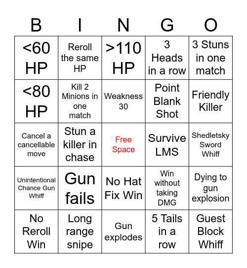 take a chance with chance Bingo Card