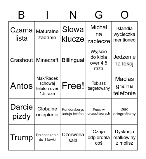 Geografia Bingo Card