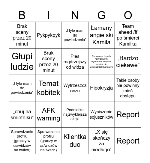 Mamm0n Bingo Card