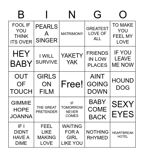 SUMMERTIME Bingo Card