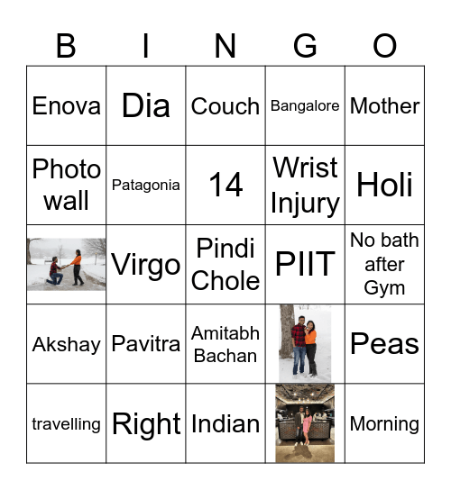 Akshat & Divya Bingo Card