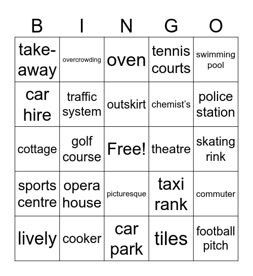 Towns and At Home Bingo Card