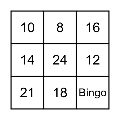 Celebration Bingo Card