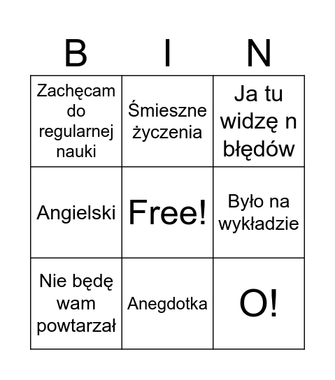 BazDan Bingo Card