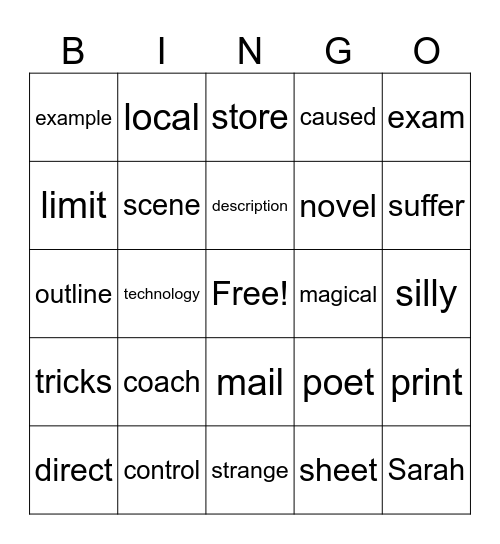 A Magical Book Bingo Card