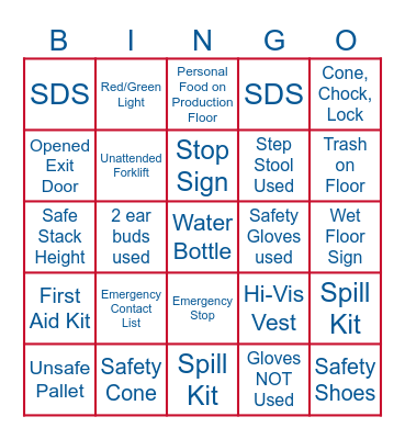 Spring into Safety at NFI - Bingo Card