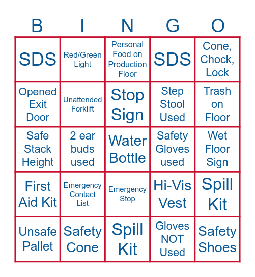 Spring into Safety at NFI - Bingo Card