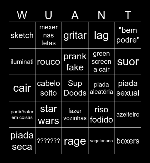 WUANT BINGO Card