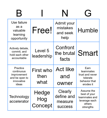 Flywheel Culture Bingo Card