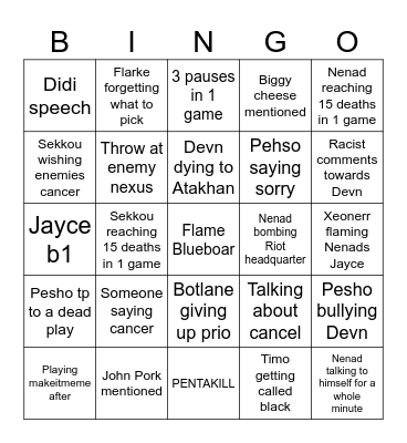 CZV BINGO Card