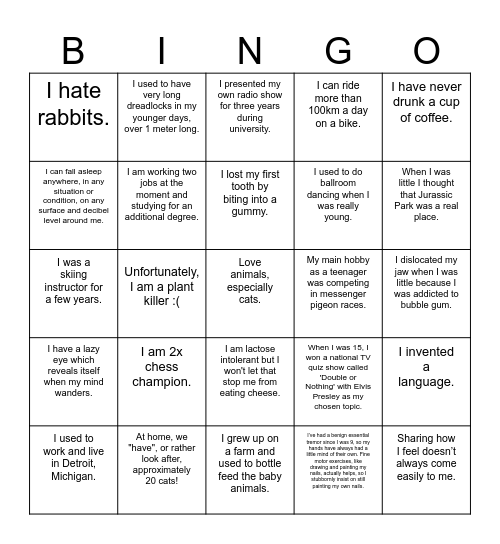 OFFICE OLYMPICS - BINGO Card