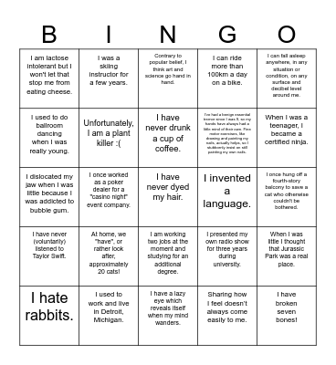 OFFICE OLYMPICS - BINGO Card