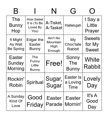 Easter Bingo Card