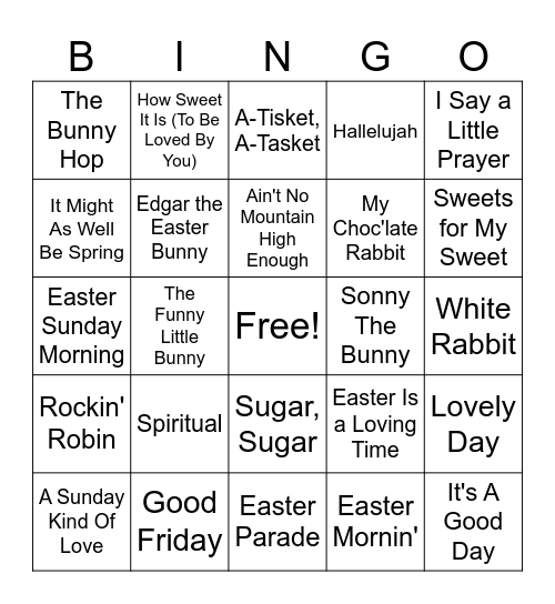 Easter Bingo Card