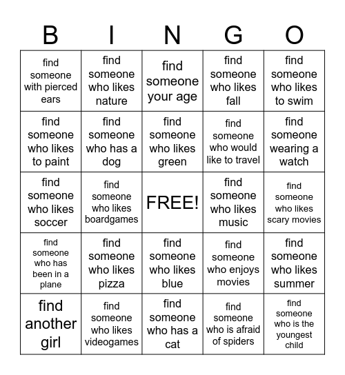 BINGO!!! Bingo Card