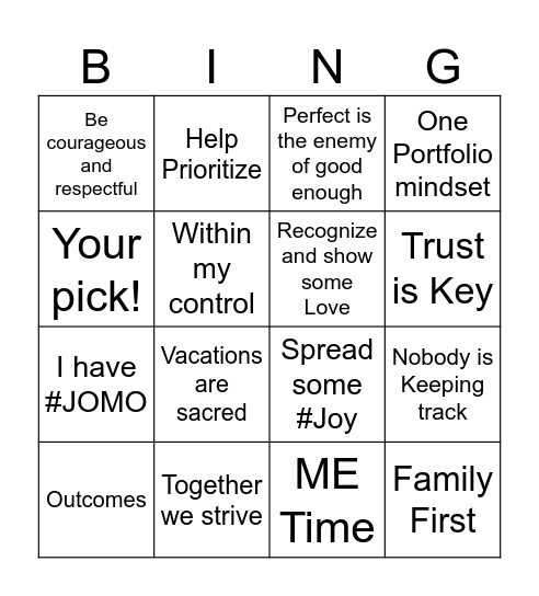 Teams Norms 2025 Bingo Card