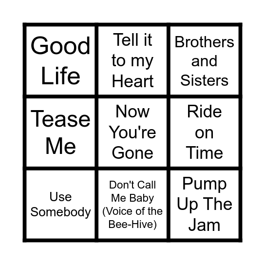 Ibiza Classics Bingo Card