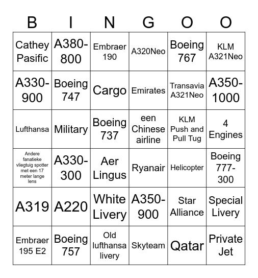 AMS Bingo Card