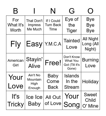 Music Singo #3 Bingo Card