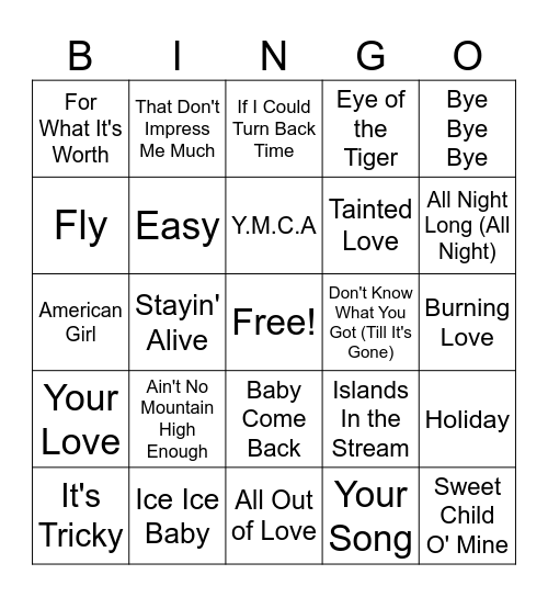 Music Singo #3 Bingo Card