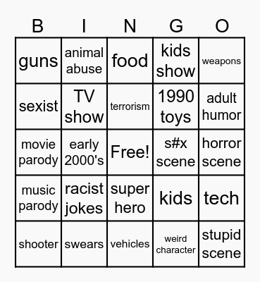 robot chicken Bingo Card