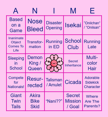 Spring Tropes Bingo Card