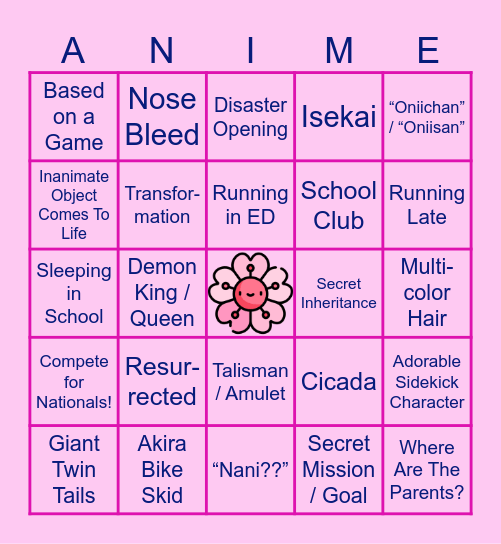 Spring Tropes Bingo Card