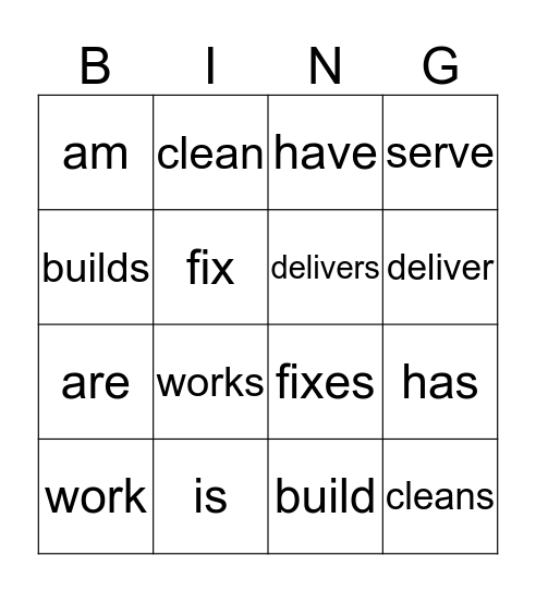 Called and Present Bingo Card