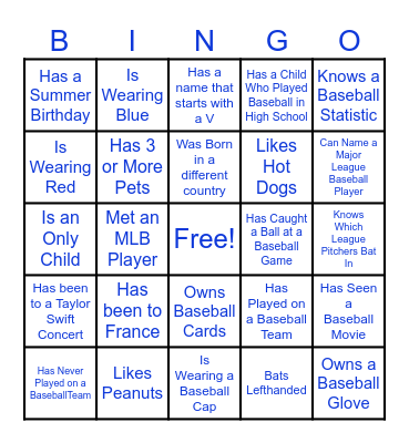 Parkland-TC Baseball Bingo Card