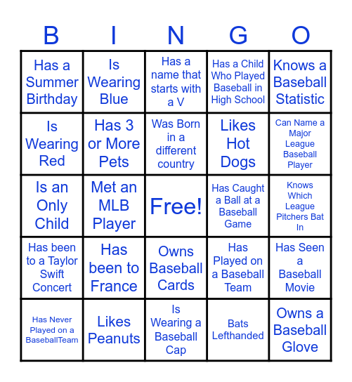 Parkland-TC Baseball Bingo Card