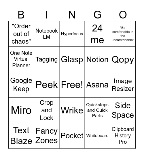Technology Tools - Office of Digital Learning Bingo Card