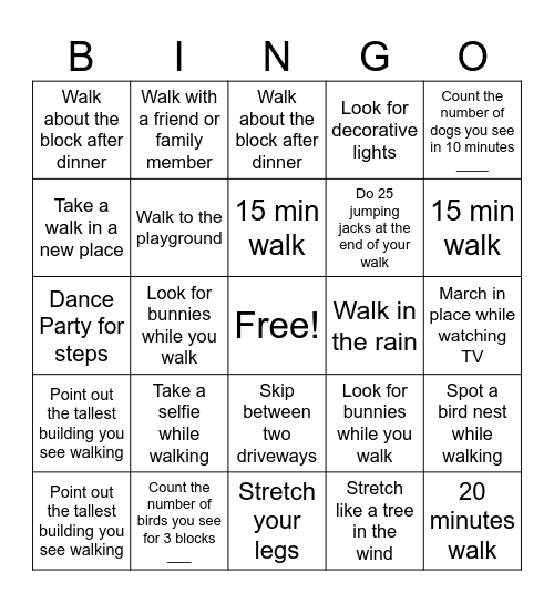 Mom's Step Bingo Card
