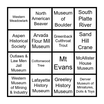 Affiliate and Nature Bingo Card