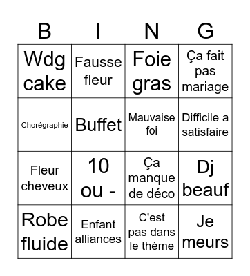 Chic et champêtre Bingo Card