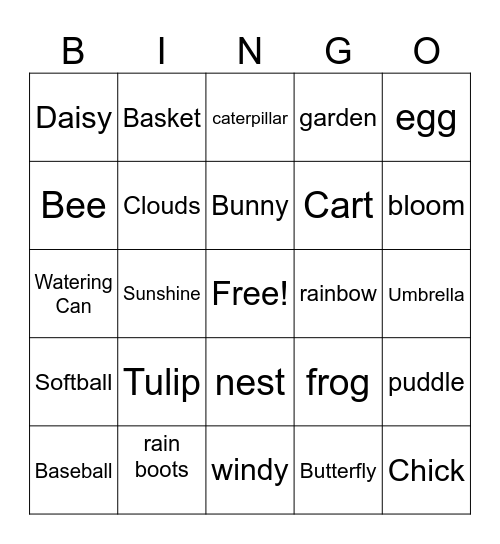 Spring Bingo Card