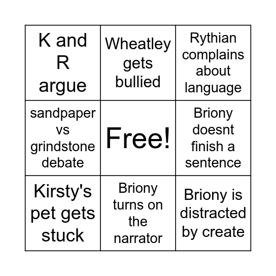 Dawntrail bingo Card