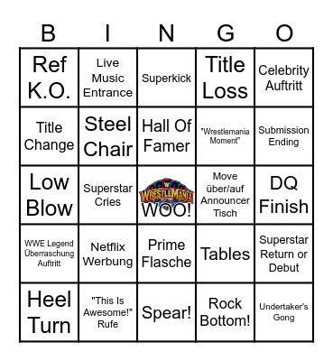 Wrestlemania 41 Bingo Card