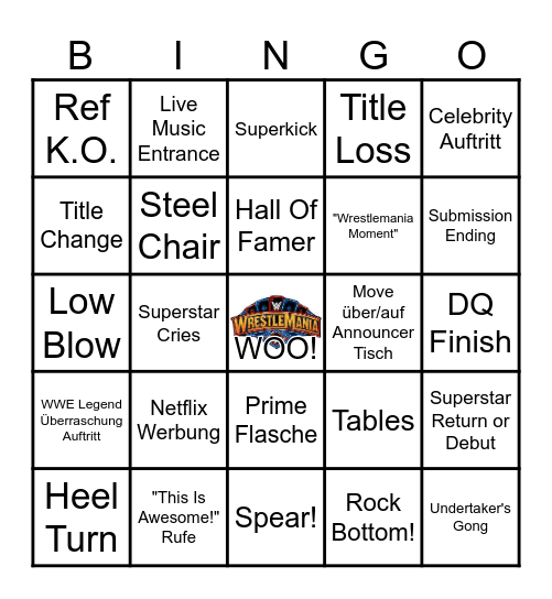 Wrestlemania 41 Bingo Card