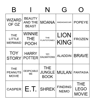 MOVIE BINGO Card