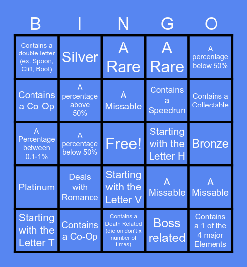 Trophy Roulette Bingo Card