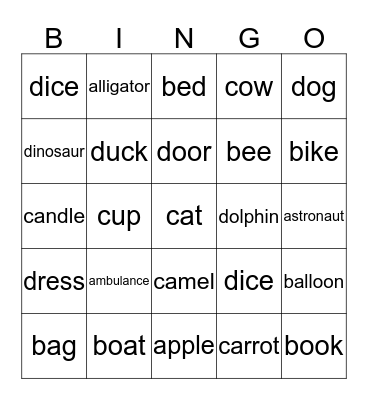 Final Phonics 1 p27 Bingo Card