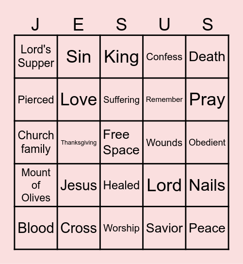 Good Friday BINGO Card