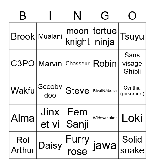 Polymanga bingooo Bingo Card